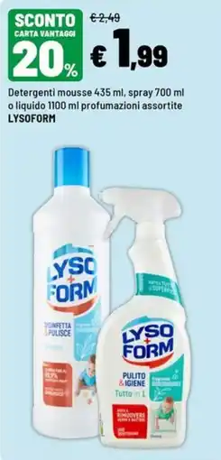 Iper La Grande Detergenti mousse spray o liquido Lysoform offerta