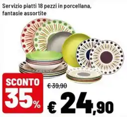Iper La Grande Servizio piatti 18 pezzi in porcellana offerta