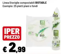 Iper La Grande Stoviglie compostabili BIOTABLE offerta