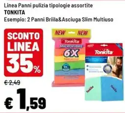 Iper La Grande Panni pulizia tipologie assortite Tonkita offerta