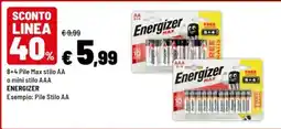 Iper La Grande Pile Max stilo AA Energizer offerta