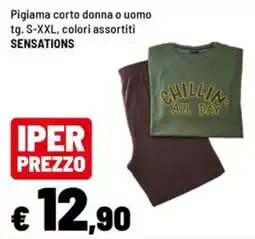Iper La Grande Pigiama corto donna o uomo SENSATIONS offerta