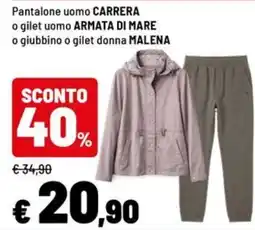 Iper La Grande Pantalone uomo Carrera o gilet uomo Armata di mare o giubbino o gilet donna Malena offerta