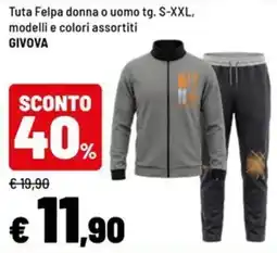 Iper La Grande Tuta Felpa donna o uomo GIVOVA offerta