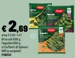 Iper La Grande Broccoli Fagiolini Ciuffetti di Spinaci Findus offerta