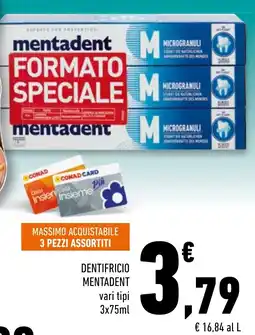Conad Superstore Dentifricio Mentadent offerta