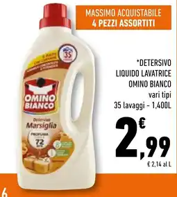 Conad Superstore Detersivo liquido lavatrice Omino Bianco offerta