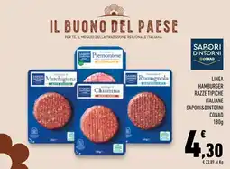 Conad Superstore Hamburger razze tipiche italiane Sapori&Dintorni offerta