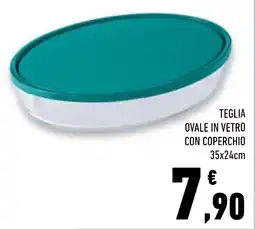 Conad Superstore Teglia ovale in vetro con coperchio offerta