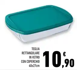 Conad Superstore Teglia rettangolare in vetro con coperchio offerta