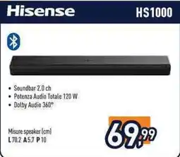 Unieuro Hisense Soundbar 2.0 ch offerta