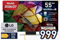 Unieuro LG SMART TV 4K MINI RGB EVO 55MRGB87B offerta