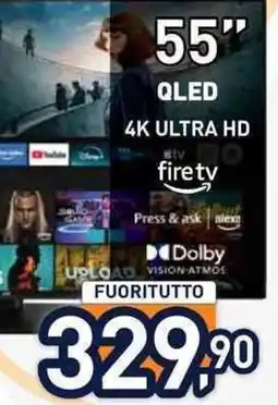 Unieuro 55" QLED 4K Ultra HD Fire TV offerta