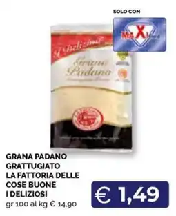Maxisconto Grana padano grattugiato la fattoria delle cose buone i deliziosi offerta