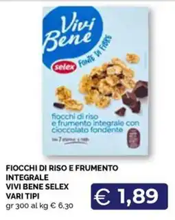 Maxisconto Ficchi di riso e frumento integrale Vivi Bene Selex offerta