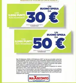 Maxisconto Buono spesa offerta