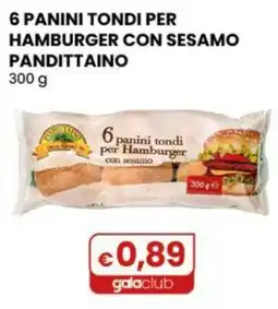 Gala Supermercati Panini tondi per Hamburger con sesamo Pandittaino offerta