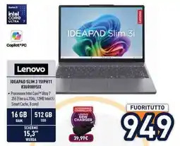 Unieuro Lenovo IDEAPAD Slim 3 offerta