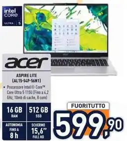 Unieuro Acer Aspire Lite offerta