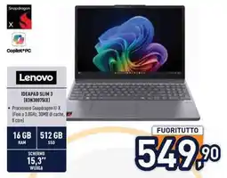 Unieuro Lenovo IDEAPAD SLIM 3 offerta