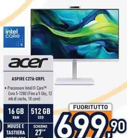 Unieuro Acer Aspire C27A-GRPL offerta