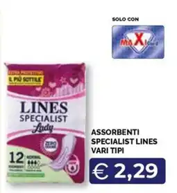 Maxisconto Assorbenti specialist lines lady offerta