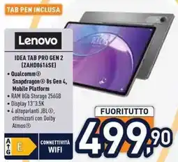 Unieuro Lenovo Idea Tab Pro Gen 2 offerta