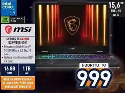 Unieuro MSI Cyborg 15 Gaming offerta