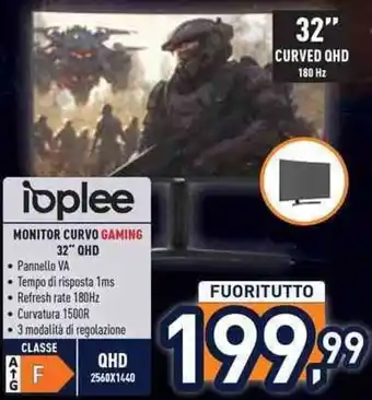 Unieuro Ioplee monitor curvo gaming 32" qhd offerta