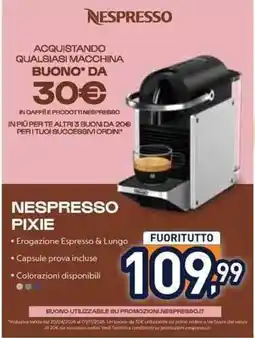 Unieuro Nespresso Pixie offerta