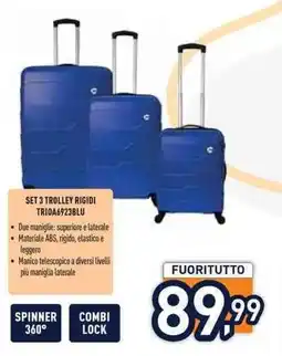 Unieuro Set 3 trolley rigidi offerta