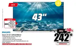 MediaWorld Philips Smart TV 43" offerta