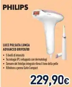 Unieuro Philips Luce Pulsata Lumea Advanced BRI920/00 offerta