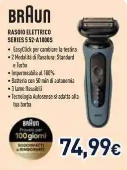 Unieuro Braun Rasoio Elettrico Series 5 52-A1000S offerta