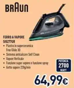 Unieuro Braun ferro a vapore offerta