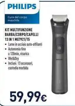 Unieuro Philips Kit multifunzione barba/corpo/capelli 13 in 1 offerta