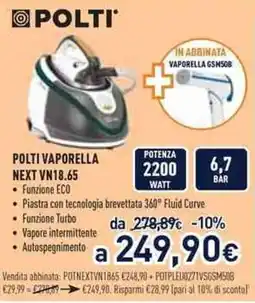Unieuro Polti Vaporella Next VN18.65 offerta