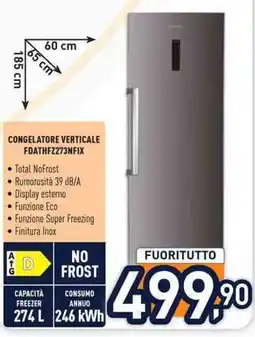 Unieuro Congelatore verticale Fdathfz273nfix offerta