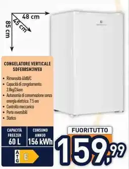 Unieuro Congelatore verticale SDFE08SM3WE0 offerta