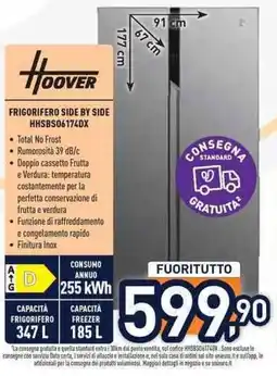 Unieuro Hoover frigorifero side by side offerta