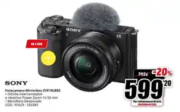MediaWorld Sony Fotocamera Mirrorless ZVE10LBDI offerta