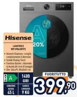 Unieuro Hisense lavatrice offerta