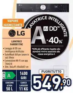 Unieuro Lavatrice intelligente LG offerta