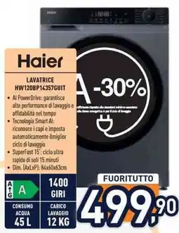 Unieuro Haier lavatrice offerta