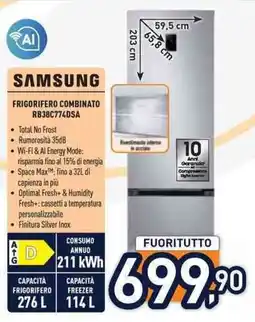 Unieuro Samsung frigorifero combinato offerta