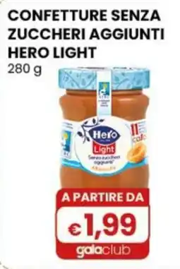 Gala Supermercati Confettura senza zuccheri aggiunti Hero Light offerta