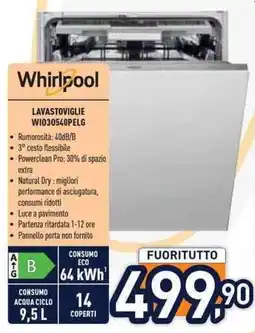 Unieuro Whirlpool lavastoviglie wi030540pelg offerta