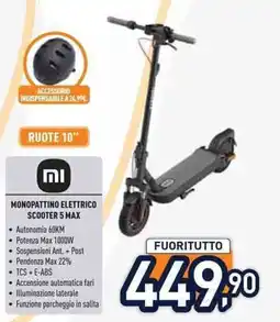 Unieuro Monopattino elettrico scooter 5 max offerta