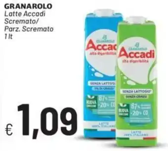 Sisa Granarolo Latte Accadì Scremato/Parzialmente Scremato 1lt offerta