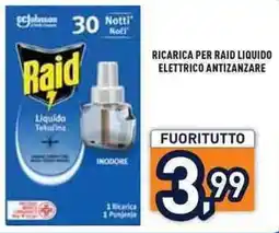 Unieuro Ricarica per Raid liquido elettrico antizanzare offerta